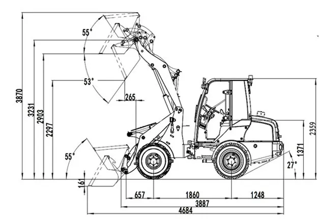 Toyo Hoflader Modell 851 Stage V mit Bügel — Hoflader, 5 PS — Ansicht 5