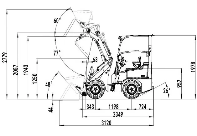 Toyo Hoflader Mini 522-II Stage V mit Bügel — Hoflader, 22 PS — Ansicht 5