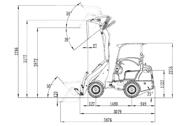 Toyo Hoflader Modell 810E mit Bügel — Hoflader, 10 PS — Ansicht 3