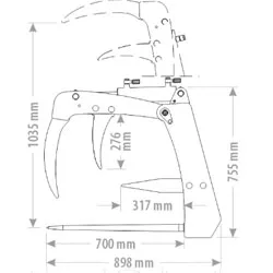 Toyo Krokodilgebiss Mini 120cm breit — Anbaugerät — Ansicht 2