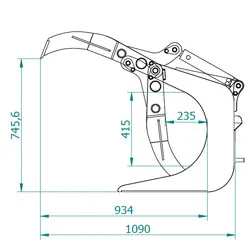 Toyo Holzgreifer mit 1 Arm — Anbaugerät — Ansicht 2