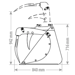 Toyo Krokodilschaufel Mini 110cm — Anbaugerät — Ansicht 3
